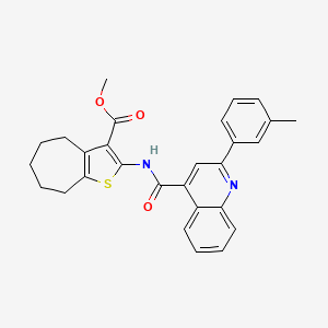 methyl 2-({[2-(3-methylphenyl)quinolin-4-yl]carbonyl}amino)-5,6,7,8-tetrahydro-4H-cyclohepta[b]thiophene-3-carboxylate