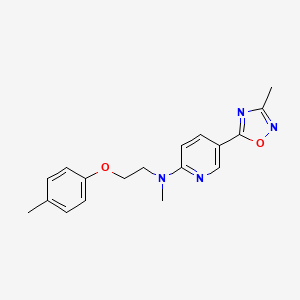 molecular formula C18H20N4O2 B5241172 N-methyl-5-(3-methyl-1,2,4-oxadiazol-5-yl)-N-[2-(4-methylphenoxy)ethyl]-2-pyridinamine 