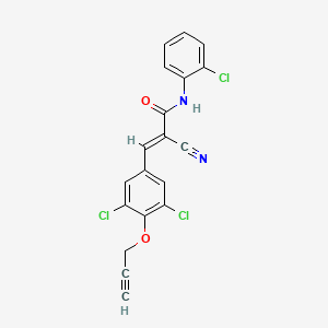 molecular formula C19H11Cl3N2O2 B5241203 (E)-N-(2-chlorophenyl)-2-cyano-3-(3,5-dichloro-4-prop-2-ynoxyphenyl)prop-2-enamide 