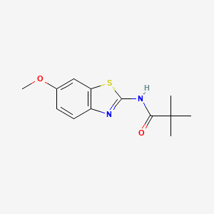 molecular formula C13H16N2O2S B5241212 N-(6-methoxy-1,3-benzothiazol-2-yl)-2,2-dimethylpropanamide 