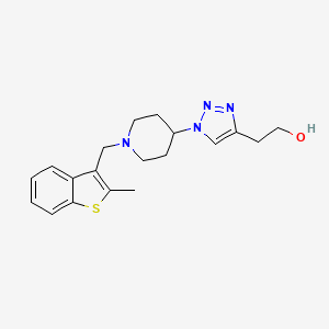 molecular formula C19H24N4OS B5241226 2-(1-{1-[(2-methyl-1-benzothien-3-yl)methyl]-4-piperidinyl}-1H-1,2,3-triazol-4-yl)ethanol trifluoroacetate (salt) 