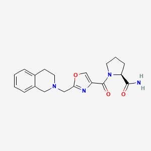 (2S)-1-[2-(3,4-dihydro-1H-isoquinolin-2-ylmethyl)-1,3-oxazole-4-carbonyl]pyrrolidine-2-carboxamide