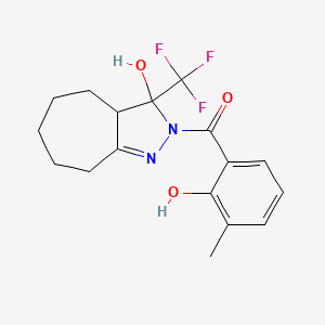 molecular formula C17H19F3N2O3 B5241254 2-(2-HYDROXY-3-METHYLBENZOYL)-3-(TRIFLUOROMETHYL)-2H,3H,3AH,4H,5H,6H,7H,8H-CYCLOHEPTA[C]PYRAZOL-3-OL 