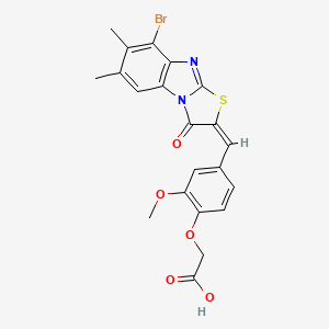 {4-[(8-bromo-6,7-dimethyl-3-oxo[1,3]thiazolo[3,2-a]benzimidazol-2(3H)-ylidene)methyl]-2-methoxyphenoxy}acetic acid