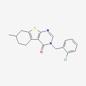 3-(2-chlorobenzyl)-7-methyl-5,6,7,8-tetrahydro[1]benzothieno[2,3-d]pyrimidin-4(3H)-one