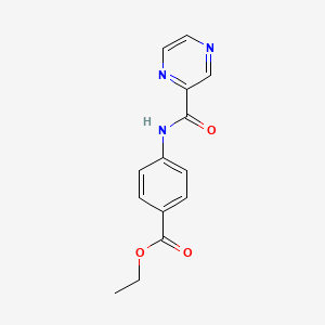 molecular formula C14H13N3O3 B5241286 ethyl 4-[(2-pyrazinylcarbonyl)amino]benzoate 