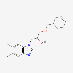 molecular formula C19H26N2O2 B5241343 1-(Cyclohex-3-en-1-ylmethoxy)-3-(5,6-dimethylbenzimidazol-1-yl)propan-2-ol 