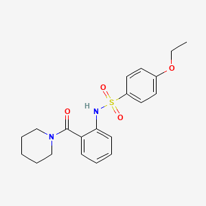 molecular formula C20H24N2O4S B5241351 4-ETHOXY-N-[2-(PIPERIDINE-1-CARBONYL)PHENYL]BENZENE-1-SULFONAMIDE 