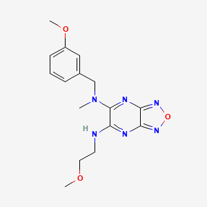 molecular formula C16H20N6O3 B5241355 N-(3-methoxybenzyl)-N'-(2-methoxyethyl)-N-methyl[1,2,5]oxadiazolo[3,4-b]pyrazine-5,6-diamine 