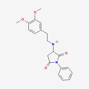 molecular formula C20H22N2O4 B5241419 3-{[2-(3,4-Dimethoxyphenyl)ethyl]amino}-1-phenylpyrrolidine-2,5-dione 