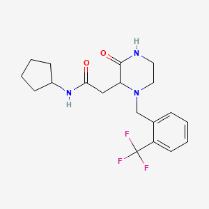 N-cyclopentyl-2-{3-oxo-1-[2-(trifluoromethyl)benzyl]-2-piperazinyl}acetamide