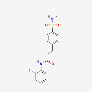 molecular formula C17H19FN2O3S B5241431 3-[4-(ethylsulfamoyl)phenyl]-N-(2-fluorophenyl)propanamide 