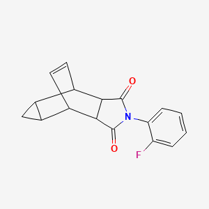 molecular formula C17H14FNO2 B5241444 4-(2-fluorophenyl)-4-azatetracyclo[5.3.2.0~2,6~.0~8,10~]dodec-11-ene-3,5-dione 