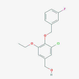 molecular formula C16H16ClFO3 B5241452 {3-chloro-5-ethoxy-4-[(3-fluorobenzyl)oxy]phenyl}methanol 