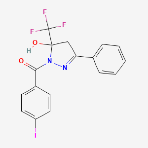 1-(4-iodobenzoyl)-3-phenyl-5-(trifluoromethyl)-4,5-dihydro-1H-pyrazol-5-ol