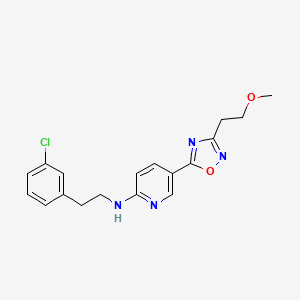 molecular formula C18H19ClN4O2 B5241464 N-[2-(3-chlorophenyl)ethyl]-5-[3-(2-methoxyethyl)-1,2,4-oxadiazol-5-yl]-2-pyridinamine 