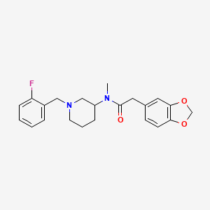 2-(1,3-benzodioxol-5-yl)-N-[1-(2-fluorobenzyl)-3-piperidinyl]-N-methylacetamide