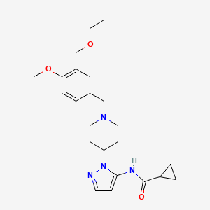 molecular formula C23H32N4O3 B5241473 N-(1-{1-[3-(ethoxymethyl)-4-methoxybenzyl]-4-piperidinyl}-1H-pyrazol-5-yl)cyclopropanecarboxamide 