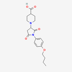 molecular formula C20H26N2O5 B5241532 1-[1-(4-butoxyphenyl)-2,5-dioxopyrrolidin-3-yl]piperidine-4-carboxylic acid 