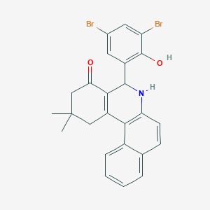 molecular formula C25H21Br2NO2 B5241539 5-(3,5-dibromo-2-hydroxyphenyl)-2,2-dimethyl-2,3,5,6-tetrahydrobenzo[a]phenanthridin-4(1H)-one 