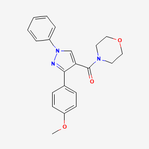 molecular formula C21H21N3O3 B5241594 [3-(4-Methoxyphenyl)-1-phenylpyrazol-4-yl]-morpholin-4-ylmethanone 