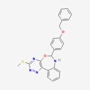 molecular formula C24H20N4O2S B5241610 3-Methylsulfanyl-6-(4-phenylmethoxyphenyl)-6,7-dihydro-[1,2,4]triazino[5,6-d][3,1]benzoxazepine 