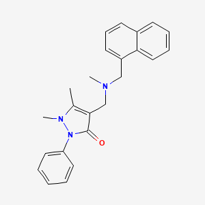 molecular formula C24H25N3O B5241634 1,5-dimethyl-4-{[methyl(1-naphthylmethyl)amino]methyl}-2-phenyl-1,2-dihydro-3H-pyrazol-3-one 