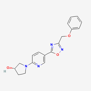 (3S)-1-{5-[3-(phenoxymethyl)-1,2,4-oxadiazol-5-yl]-2-pyridinyl}-3-pyrrolidinol