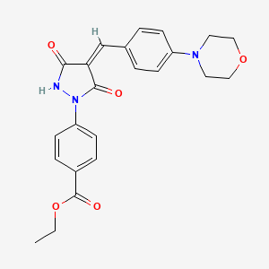 molecular formula C23H23N3O5 B5241747 ethyl 4-{4-[4-(4-morpholinyl)benzylidene]-3,5-dioxo-1-pyrazolidinyl}benzoate 