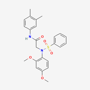 molecular formula C24H26N2O5S B5241767 2-[N-(2,4-DIMETHOXYPHENYL)BENZENESULFONAMIDO]-N-(3,4-DIMETHYLPHENYL)ACETAMIDE 