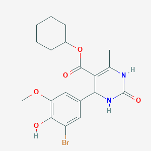 Cyclohexyl 4-(3-bromo-4-hydroxy-5-methoxyphenyl)-6-methyl-2-oxo-1,2,3,4-tetrahydropyrimidine-5-carboxylate