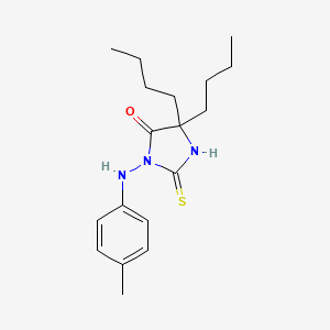 molecular formula C18H27N3OS B5241789 5,5-dibutyl-3-[(4-methylphenyl)amino]-2-thioxo-4-imidazolidinone 