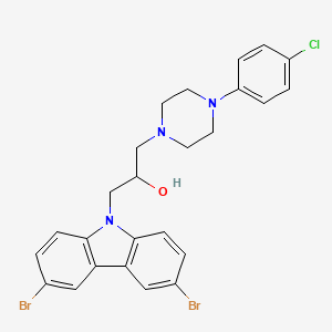 molecular formula C25H24Br2ClN3O B5241790 1-[4-(4-chlorophenyl)-1-piperazinyl]-3-(3,6-dibromo-9H-carbazol-9-yl)-2-propanol 