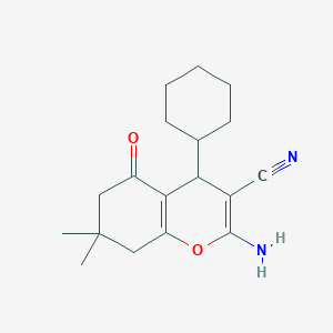 2-amino-4-cyclohexyl-7,7-dimethyl-5-oxo-5,6,7,8-tetrahydro-4H-chromene-3-carbonitrile