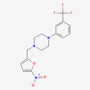 molecular formula C16H16F3N3O3 B5241824 1-[(5-nitro-2-furyl)methyl]-4-[3-(trifluoromethyl)phenyl]piperazine 