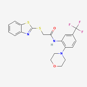 molecular formula C20H18F3N3O2S2 B5241827 2-(1,3-benzothiazol-2-ylsulfanyl)-N-[2-(morpholin-4-yl)-5-(trifluoromethyl)phenyl]acetamide 