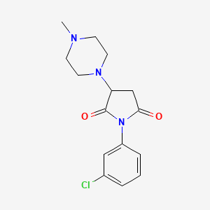 molecular formula C15H18ClN3O2 B5241828 1-(3-Chlorophenyl)-3-(4-methylpiperazin-1-yl)pyrrolidine-2,5-dione 