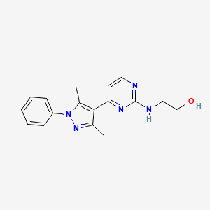 2-{[4-(3,5-dimethyl-1-phenyl-1H-pyrazol-4-yl)-2-pyrimidinyl]amino}ethanol