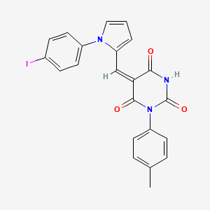 (5E)-5-[[1-(4-iodophenyl)pyrrol-2-yl]methylidene]-1-(4-methylphenyl)-1,3-diazinane-2,4,6-trione