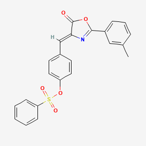 molecular formula C23H17NO5S B5241864 4-{(Z)-[2-(3-methylphenyl)-5-oxo-1,3-oxazol-4(5H)-ylidene]methyl}phenyl benzenesulfonate 