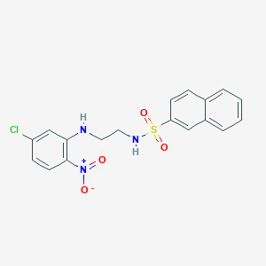 molecular formula C18H16ClN3O4S B5241874 N-{2-[(5-chloro-2-nitrophenyl)amino]ethyl}naphthalene-2-sulfonamide 