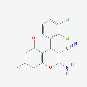 molecular formula C17H14Cl2N2O2 B5241898 2-amino-4-(2,3-dichlorophenyl)-7-methyl-5-oxo-4,6,7,8-tetrahydrochromene-3-carbonitrile 