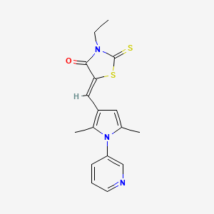 molecular formula C17H17N3OS2 B5241932 5-{[2,5-dimethyl-1-(3-pyridinyl)-1H-pyrrol-3-yl]methylene}-3-ethyl-2-thioxo-1,3-thiazolidin-4-one 