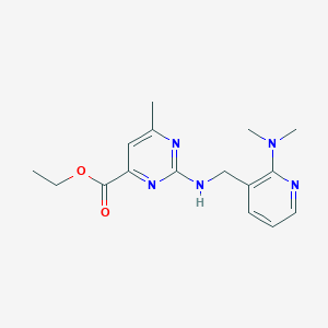 molecular formula C16H21N5O2 B5241942 ethyl 2-({[2-(dimethylamino)-3-pyridinyl]methyl}amino)-6-methyl-4-pyrimidinecarboxylate 