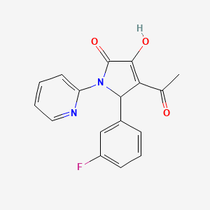 molecular formula C17H13FN2O3 B5241976 4-acetyl-5-(3-fluorophenyl)-3-hydroxy-1-(2-pyridinyl)-1,5-dihydro-2H-pyrrol-2-one 