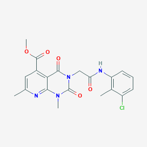 molecular formula C20H19ClN4O5 B5241989 METHYL 3-{[(3-CHLORO-2-METHYLPHENYL)CARBAMOYL]METHYL}-1,7-DIMETHYL-2,4-DIOXO-1H,2H,3H,4H-PYRIDO[2,3-D]PYRIMIDINE-5-CARBOXYLATE 