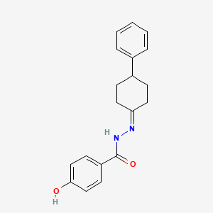 4-hydroxy-N-[(4-phenylcyclohexylidene)amino]benzamide