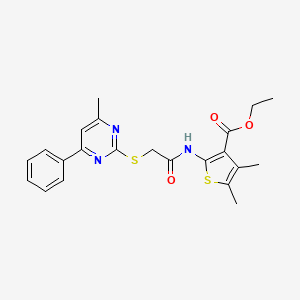 ethyl 4,5-dimethyl-2-({[(4-methyl-6-phenyl-2-pyrimidinyl)thio]acetyl}amino)-3-thiophenecarboxylate