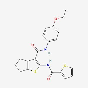 molecular formula C21H20N2O3S2 B5242037 N-{3-[(4-ETHOXYPHENYL)CARBAMOYL]-4H,5H,6H-CYCLOPENTA[B]THIOPHEN-2-YL}THIOPHENE-2-CARBOXAMIDE 