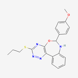 6-(4-Methoxyphenyl)-3-(propylsulfanyl)-6,7-dihydro[1,2,4]triazino[5,6-d][3,1]benzoxazepine